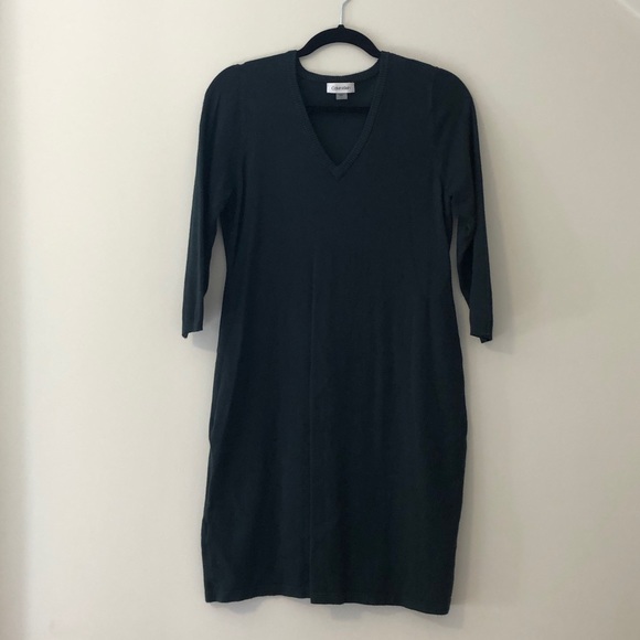 Calvin Klein Green Long Sleeve Vneck Sweater Dress - Picture 1 of 3